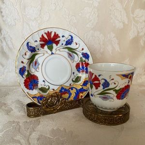 RARE Vintage Brass Tea Cup Stands, Japan